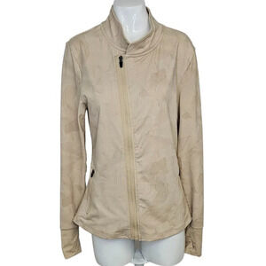 ZYIA Womens Form Zip Up Jacket Size Medium Active Stretch Pattern Long Sleeve